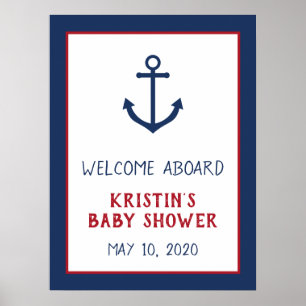 Nautical Anchor Baby Shower Welcome Sign