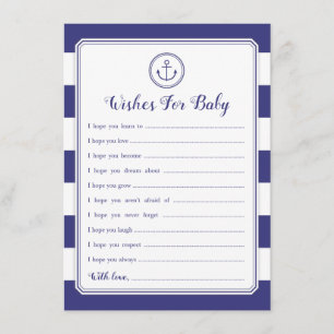 Nautical Anchor Baby Shower Wishes for Baby Invitation