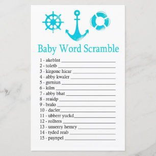 Nautical Anchor Baby word scramble game