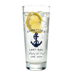 Nautical Anchor Bachelorette Party Keepsake Glass