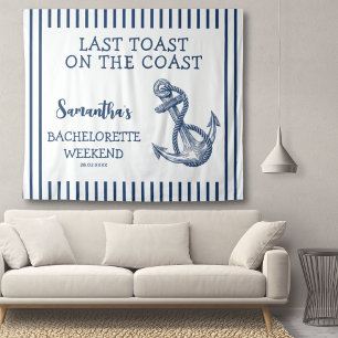 Nautical Anchor Bachelorette Party Last Toast Tapestry