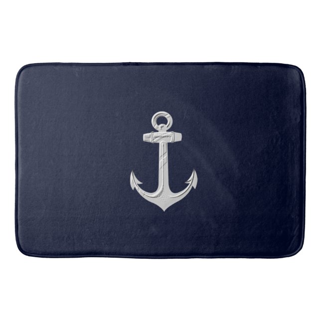Nautical Anchor Bathroom Decor Bath Rug Bath Mat (Front)