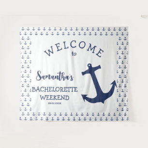 Nautical Anchor Beach Bachelorette Party Backdrop Tapestry