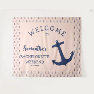Nautical Anchor Beach Bachelorette Party Backdrop Tapestry