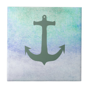Nautical Anchor Beach Blue Summer vintage Tile