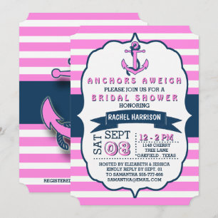 Nautical Anchor Beach Bridal Shower Invitations