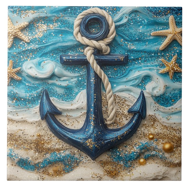 Nautical Anchor Beach Tile (Front)