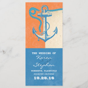 nautical anchor beach wedding programs programme