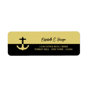 Nautical Anchor - Black Gold - Beach Wedding