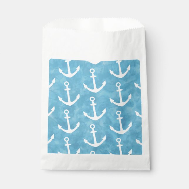 Nautical Anchor Blue Baby Shower Favour Bags (Front)