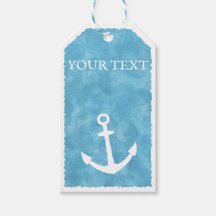 Nautical Anchor Blue Baby Shower Gift Tags