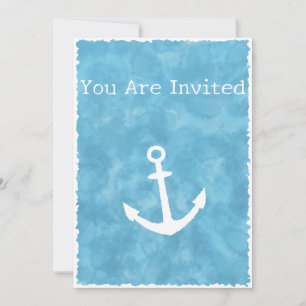 Nautical Anchor Blue Baby Shower Invitation