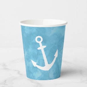 Nautical Anchor Blue Baby Shower Paper Cups