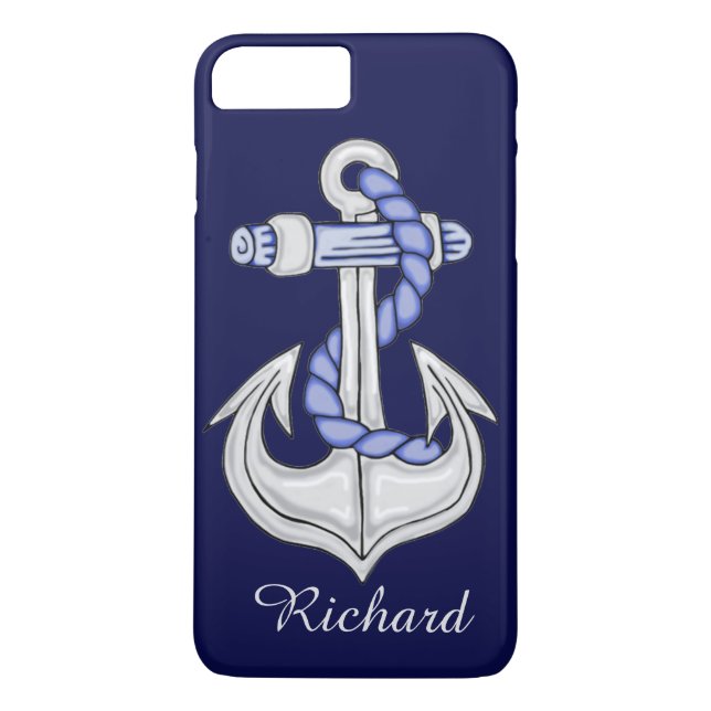 Nautical Anchor Blue Case-Mate iPhone Case (Back)