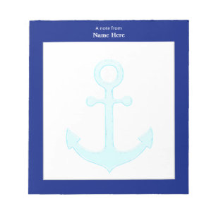 Nautical Anchor & Blue Frame Simple Notepad