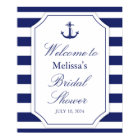 Nautical Anchor Blue Stripe Large Bridal Shower 