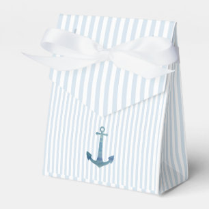 Nautical Anchor Blue Stripe Preppy Favour Box