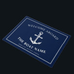 Nautical Anchor Boat & Captain Name Doormat<br><div class="desc">A doormat featuring a nautical anchor and the custom name of the boat owner and boat.</div>