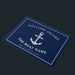 Nautical Anchor Boat & Captain Name Doormat<br><div class="desc">A doormat featuring a nautical anchor and the custom name of the boat owner and boat.</div>