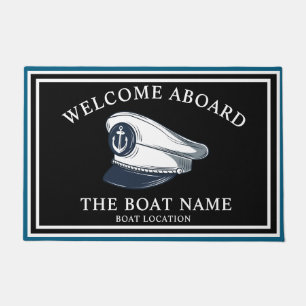 Nautical Anchor Boat & Captain Name, Sailing Gifts Doormat
