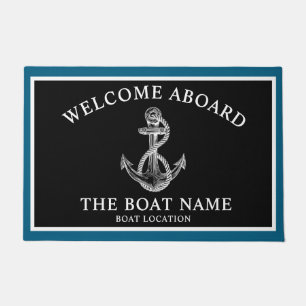Nautical Anchor Boat & Captain Name, Sailing Gifts Doormat