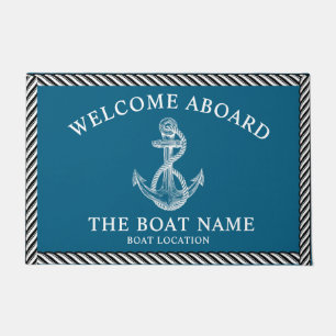 Nautical Anchor Boat & Captain Name, Sailing Gifts Doormat