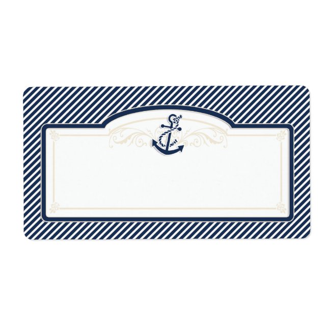 Nautical Anchor Boat Diagonal Stripes Swirl Modern (Front)