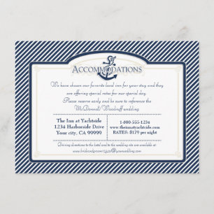 Nautical Anchor Boat Diagonal Stripes Swirl Modern Enclosure Card