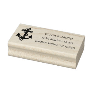 Nautical Anchor Boat Lake Ocean Wedding Rubber Stamp