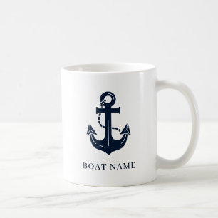 Nautical Anchor Boat Name Coffee Mug