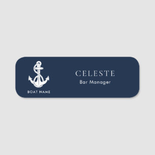 Nautical Anchor Boat Name Crew Tag