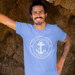 Nautical Anchor Boat Name Custom<br><div class="desc">Add your boat name and dock by clicking the "Personalise" button above. Set sail in style with our custom nautical-themed boating swag. The shirt boasts a cute design inspired by the ocean's wonders, featuring classic maritime motifs such as an anchor and rope. Whether you're cruising along the coast or embarking...</div>