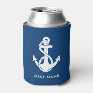 Nautical Anchor Boat Name Custom Can Cooler