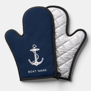 Nautical Anchor Boat Name Custom Cruise Oven Mitt