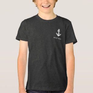 Nautical Anchor Boat Name Custom Tri-Blend Shirt