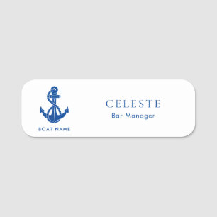 Nautical Anchor Boat Name Employees Custom Tag