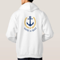 Nautical Anchor Boat Name Gold Laurel Two Sided