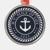 Nautical Anchor | Boat Name Metal Tree Decoration (Front)