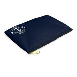 Nautical Anchor Boat Name Modern Coastal Custom Accessory Pouch<br><div class="desc">Add your boat name and dock by clicking the "Personalise" button above. Set sail in style with our custom nautical-themed boating swag. The Accessory Pouch boasts a cute design inspired by the ocean's wonders, featuring classic maritime motifs such as an anchor and rope. Whether you're cruising along the coast or...</div>