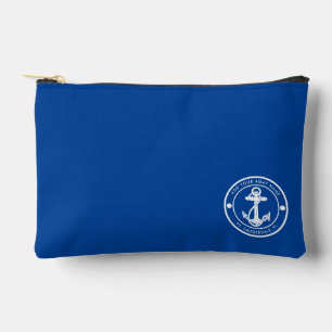 Nautical Anchor Boat Name Modern Custom Accessory Pouch