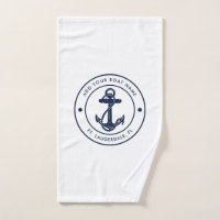 Nautical Anchor Boat Name Navy Blue Boating Swag