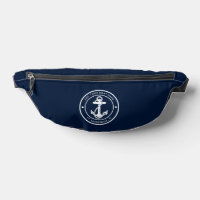 Nautical Anchor Boat Name Navy Blue Custom
