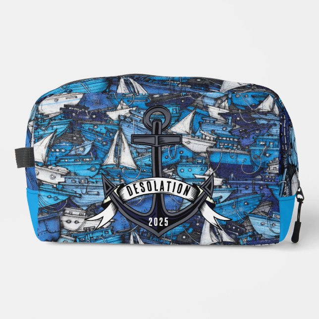 Nautical Anchor Boat Name Travel Bag (Front)