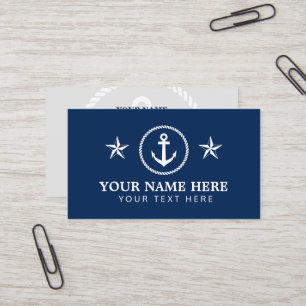 Nautical anchor boating business card template