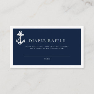 Nautical Anchor Boy Baby Shower Diaper Raffle Enclosure Card