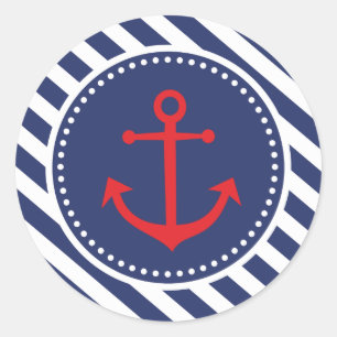 Nautical Anchor Boy Baby Shower Thank You Sticker