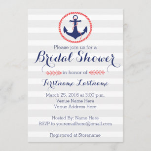Nautical Anchor Bridal Shower Invitation