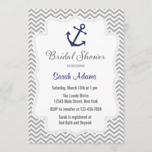 Nautical Anchor Bridal Shower Invitation