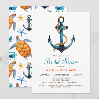 Nautical Anchor Bridal Shower Invitation