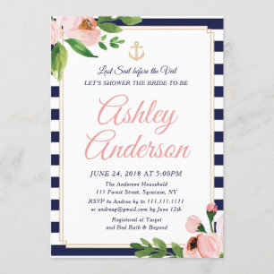 Nautical Anchor Bridal Shower Invitation